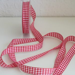 Karoband rot-weiß, breit