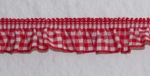 Rüschborte rot-weiß-kariert
